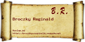 Broczky Reginald névjegykártya